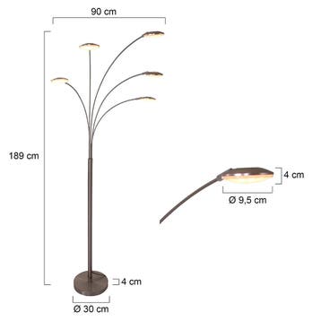 Mexlite vloerlamp Synna 1327ST Buitenbeentje, Ophalen, Overige materialen, 100 tot 150 cm, Zo goed als nieuw