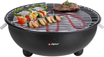 Alpina BBQ Houtskool - met Grillplaat Deksel - Barbecue met, Verzenden, Nieuw