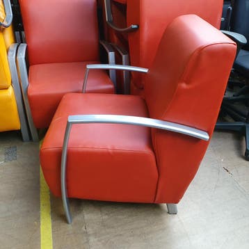 Luxe medische zorgstoel fauteuil - rode skai (alleen per set, Ophalen of Verzenden, Nieuw