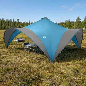 vidaXL Partytent met dak Blauw 600 x 600 x 400 cm Polyester, Verzenden, Nieuw, Tot en met 2