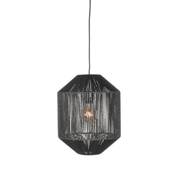 Hanglamp Ibiza | Zwart | Jute | 1-Lichts Cilinder LABEL51, Verzenden, Nieuw in verpakking