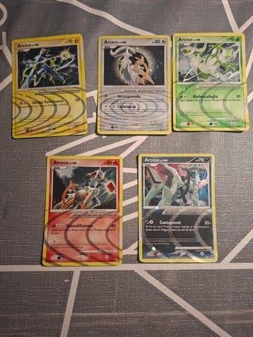 Pokémon - 5 Card - Arceus Foil - Heart Gold Soul Silver, Nieuw