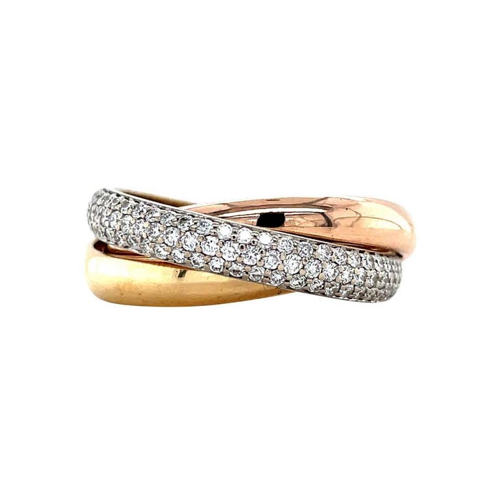 Vintage Cartier trinity ring met diamant 18 krt, Sieraden, Tassen en Uiterlijk, Ringen, Ophalen of Verzenden
