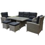 San Marino stoel-bank dining loungeset verstelbaar 6-delig, Ophalen of Verzenden, Nieuw, Wicker
