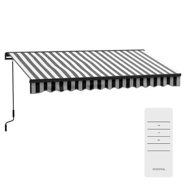 TRUUSK Elektrisch Knikarm Zonnescherm 395 x 250 cm - UV-besc, Tuin en Terras, Overkappingen, Verzenden, Nieuw