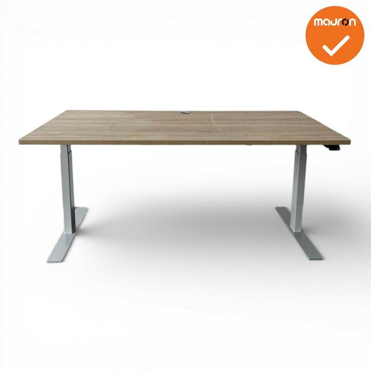 LINAK elektrisch zit-sta bureau - 160x80cm - Zilvergrijs..., Zakelijke goederen, Kantoor en Winkelinrichting | Kantoormeubilair en Inrichting