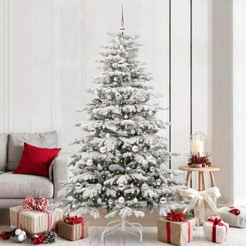 vidaXL Kunstmatige Inklapbare Kerstboom Wit 210 cm PE en PVC, Diversen, Kerst, Verzenden, Nieuw