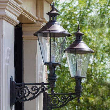 Buitenlamp Scheveningen L Brons Buitenverlichting, Overige materialen, Verzenden, Minder dan 50 watt, Wandlamp