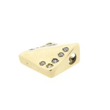 Gouden hanger met zirconia (Hanger of bedel), Ophalen of Verzenden, Gebruikt, Goud, Overige merken