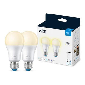 2 stuks WiZ Slimme LED Verlichting E27 8W 806lm 2700K Mat..., Ophalen of Verzenden, Nieuw