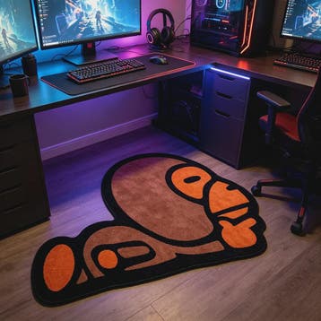 Creatief Aap Vorm Tapijt - Uniek Cartoon Design voor Gaming, Dieren en Toebehoren