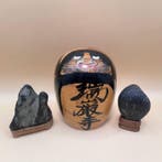 Zuiganji Daruma Kokeshi & Miniatuur Japanse Kijksteen Zen