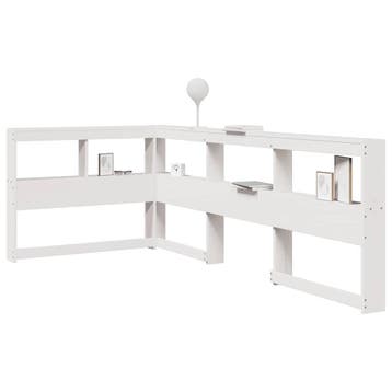 vidaXL Boekenkast Hoofdeinde L-vormig 100 cm massief, Verzenden, Nieuw, Wit, Hout