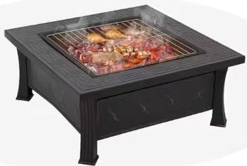 3-in-1 metalen vuurplaats 81 cm vonkbescherming grill BBQ, Verzenden, Nieuw