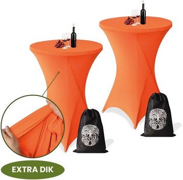 Statafelrok Oranje x 2 – 80-85 x 110 cm – Premium Stretch S, Verzenden, Nieuw