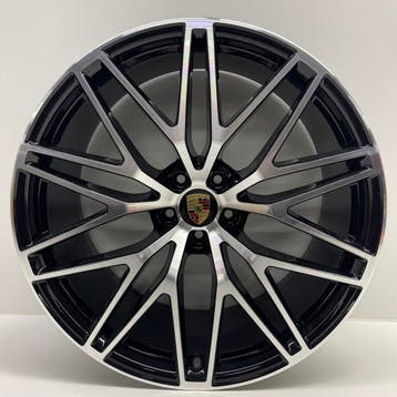 Porsche Macan III ORIGINELE 21 RS Spyder zwart/alu + banden, Auto-onderdelen, Banden en Velgen, Ophalen, Gebruikt, 295 mm, Banden en Velgen