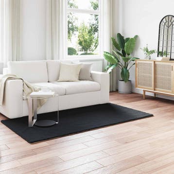 vidaXL Antislip vloerkleed van imitatie konijnenbont OLITE, Verzenden, Nieuw, Zwart