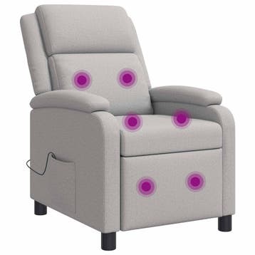 vidaXL Massage Recliner Wolkengrijs Stof, Verzenden, Nieuw