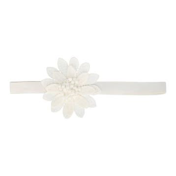 Haarband Bloem - Gehaakt 10cm - Pastel – Wit, Nieuw
