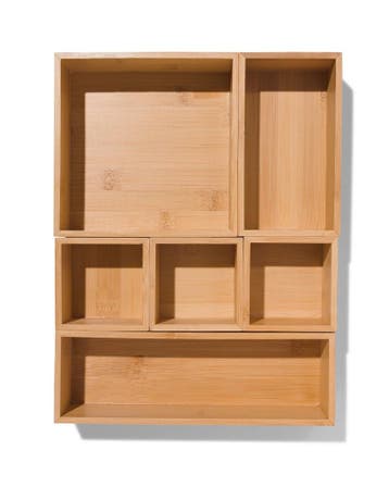 HEMA Lade organizer 32,5x25x5,5 6-delig bamboe, Verzenden, Nieuw