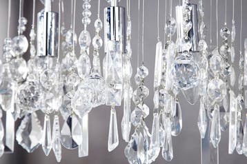 Hanglamp DIAMONDS 120cm 9 vlammen zilver - 124, Ophalen of Verzenden, Nieuw