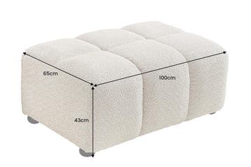 Kruk CLOUD 100cm bouclé champagne greige - 44174, Ophalen of Verzenden, Nieuw
