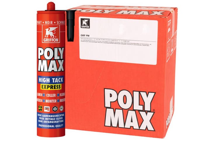 Griffon polymax hightack express 12 stuks, 435 gr, zwart,, Doe-het-zelf en Verbouw, Isolatie en Afdichting, Nieuw, Verzenden