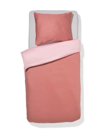 HEMA Dekbedovertrek 140x200/220cm hotel katoen satijn roze, Verzenden, Nieuw, Roze