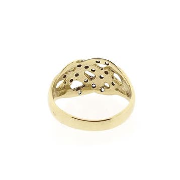Gouden ring met zirconia, Gebruikt, Ophalen of Verzenden, 17 tot 18, Met edelsteen