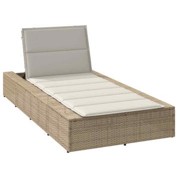 vidaXL Ligbed met zwevend kussen poly rattan beige, Verzenden, Nieuw