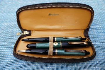 Pelikan - Pelikan 140 , 550 , 555 grüngestreift - Pennenset, Nieuw