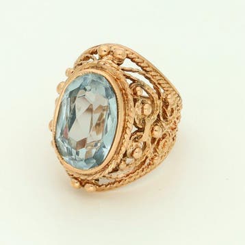 Ring - 14 karaat Roségoud Spinel, Nieuw