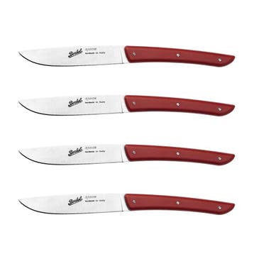 GGM Gastro | (4 stuks) BERKEL | Steakmes - Rood - Mes: 110mm, Verzenden, Nieuw