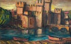 Vittorio Botticini (1909-1978) - Paesaggio lacustre con