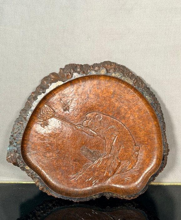 Dienblad - Hout - Wortelhout, Antiek en Kunst, Antiek | Overige Antiek