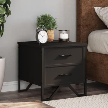 vidaXL Nachtkastje 40x41x40 cm bewerkt hout zwart, Huis en Inrichting, Slaapkamer | Nachtkastjes, Minder dan 45 cm, Verzenden