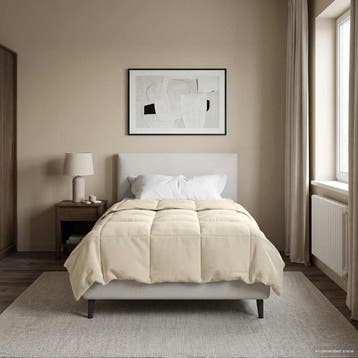 vidaXL Zomer Dekbed Gekwilt Crème 140 x 220 cm Microfiber, Verzenden, Nieuw