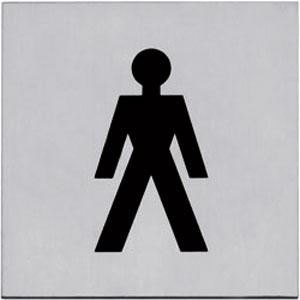 Intersteel Pictogram zelfklevend vierkant 76x76 WC heren rvs, Verzenden, Nieuw