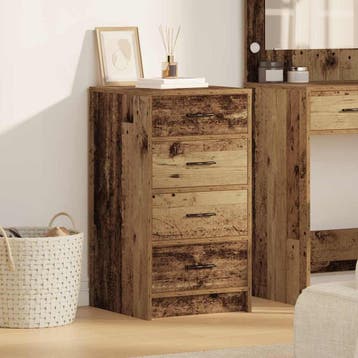 vidaXL Dressoir met lade Oud hout 40 x 41 x 75 cm Bewerkt, Verzenden, Nieuw, Overige houtsoorten, Minder dan 50 cm