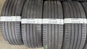 4x 225-55-18 Continental Zomer 4x 5mm €55 Per Band 225 55 18, Ophalen, 18 inch, Gebruikt, Band(en)