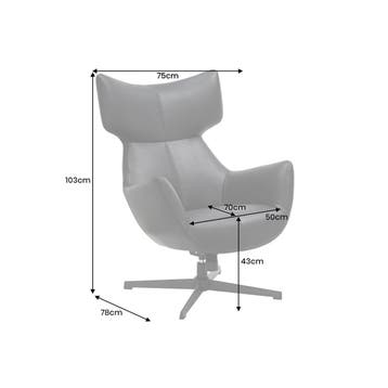 Fauteuil VOGUE 360° draaibaar, kunstleer, zwart, met zwart, Huis en Inrichting, Fauteuils, Ophalen of Verzenden, Nieuw
