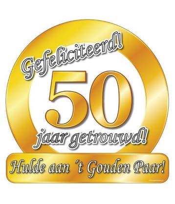 Huldeschild 50 Jaar Getrouwd, Hobby en Vrije tijd, Ophalen of Verzenden, Nieuw