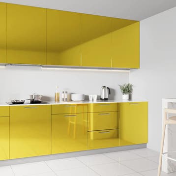 vidaXL Meubelfolie zelfklevend 500x90 cm PVC hoogglans, Verzenden, Nieuw, Geel