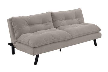 Slaapbank COCOONING 190cm 3-zits chenille beige - 48474, Ophalen of Verzenden, Nieuw