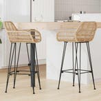 vidaXL Barkruk 2 pcs 55 x 52 x 105 cm Riet en IJzer, Huis en Inrichting, Barkrukken, Verzenden, Nieuw