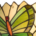 Tiffany vlinder wandlamp - Groentinten - B 25 CM x H 14 CM, Verzenden, Nieuw