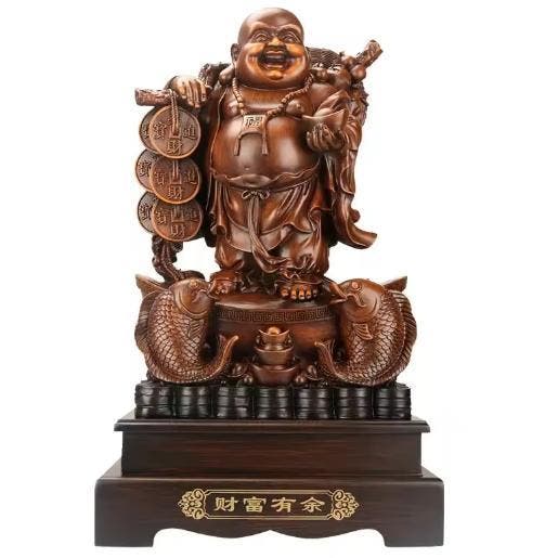 Lachende Boeddha Beeld met Draak en Schildpad Decoratie, Verzamelen, Beelden en Beeldjes, Nieuw, Verzenden