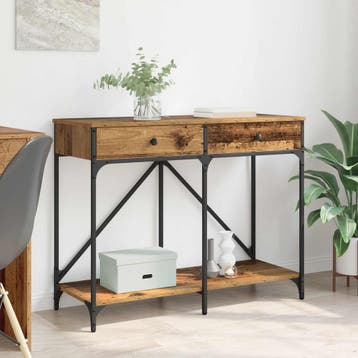 vidaXL Wandtafel Oud Hout 100 x 39 x 78,5 cm Bewerkt hout, Verzenden, Nieuw, Hout, Minder dan 45 cm