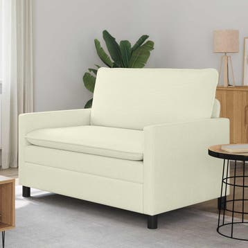 vidaXL Bank 2-zits Crèmekleurig 126 x 81 x 87,5 cm Stof, Huis en Inrichting, Verzenden, Minder dan 150 cm, Stof, Nieuw