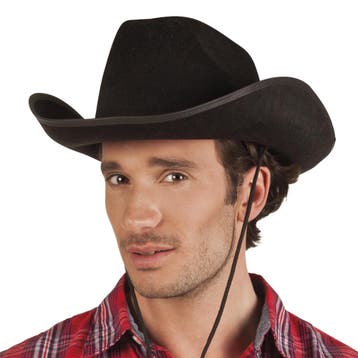 Hoed vilt Cowboy zwart, Ophalen of Verzenden, Nieuw
